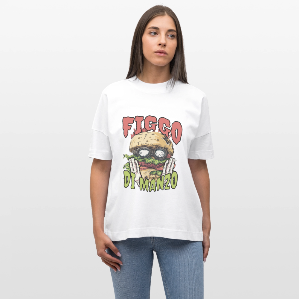 FIGGO DI MANZO Oversized Unisex Organic T-shirt Blaster - white