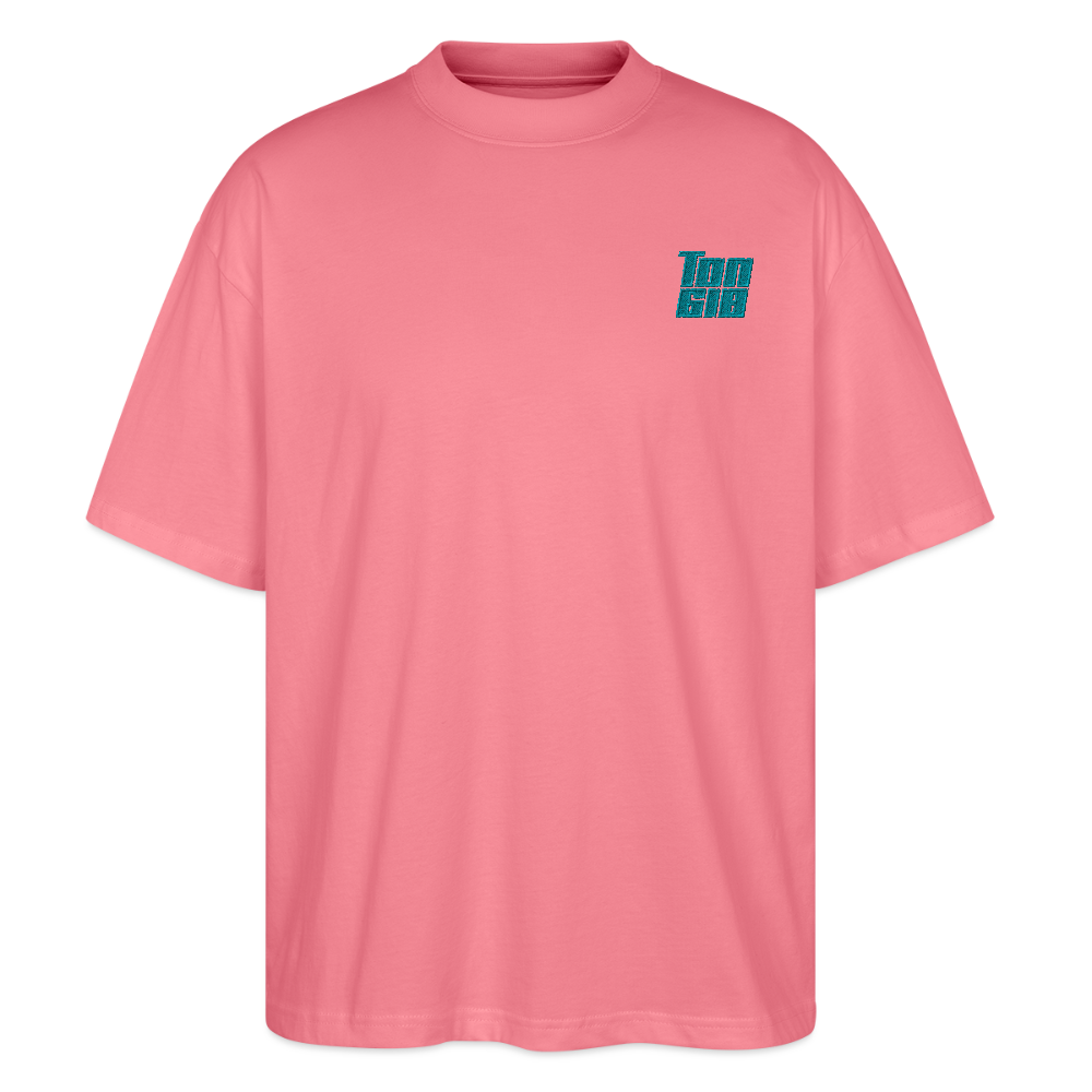 T-Shirt Oversized Unisex Organic - Flamingo on Gras - pink joy 