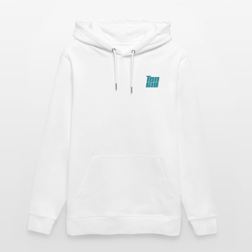 Hoodie CRUISER Unisex Organic -Whit-urquoise - white