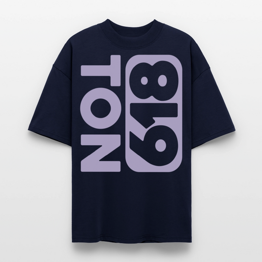 Oversized Unisex Organic T-shirt Blaster Square NAVY - navy