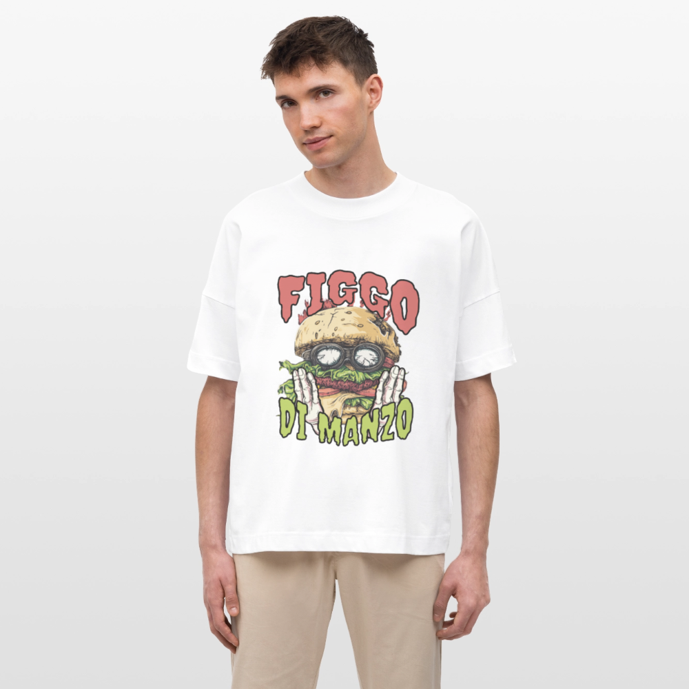 FIGGO DI MANZO Oversized Unisex Organic T-shirt Blaster - white