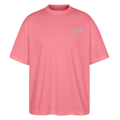 T-Shirt Oversized Unisex Organic - White Flamingo - pink joy 