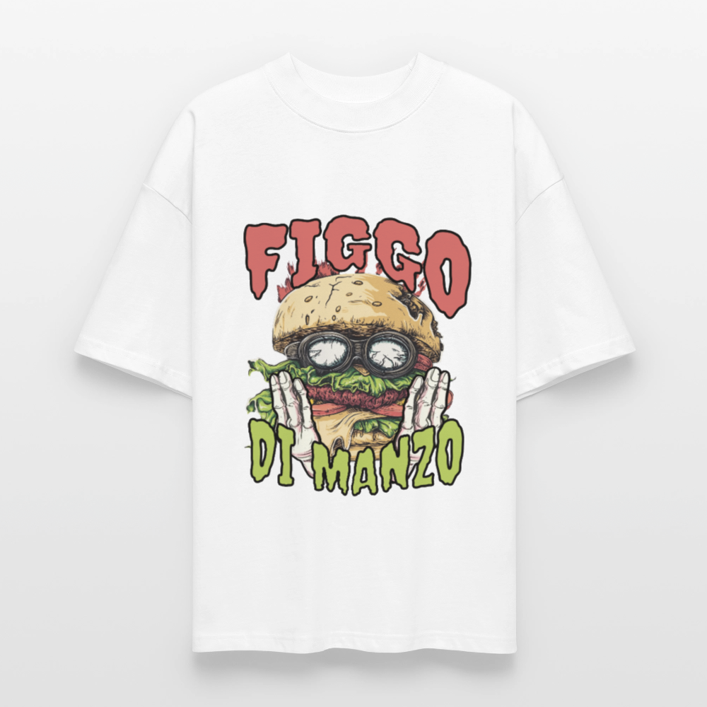 FIGGO DI MANZO Oversized Unisex Organic T-shirt Blaster - white